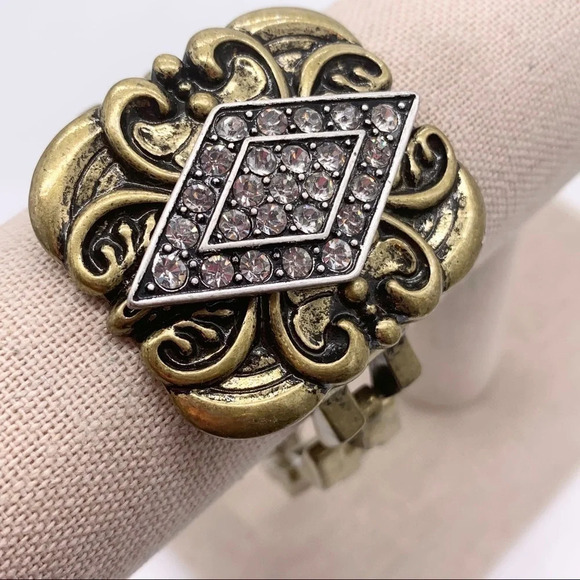 J. Crew x Lulu Frost Art Deco Rhinestone Bracelet - Picture 1 of 3